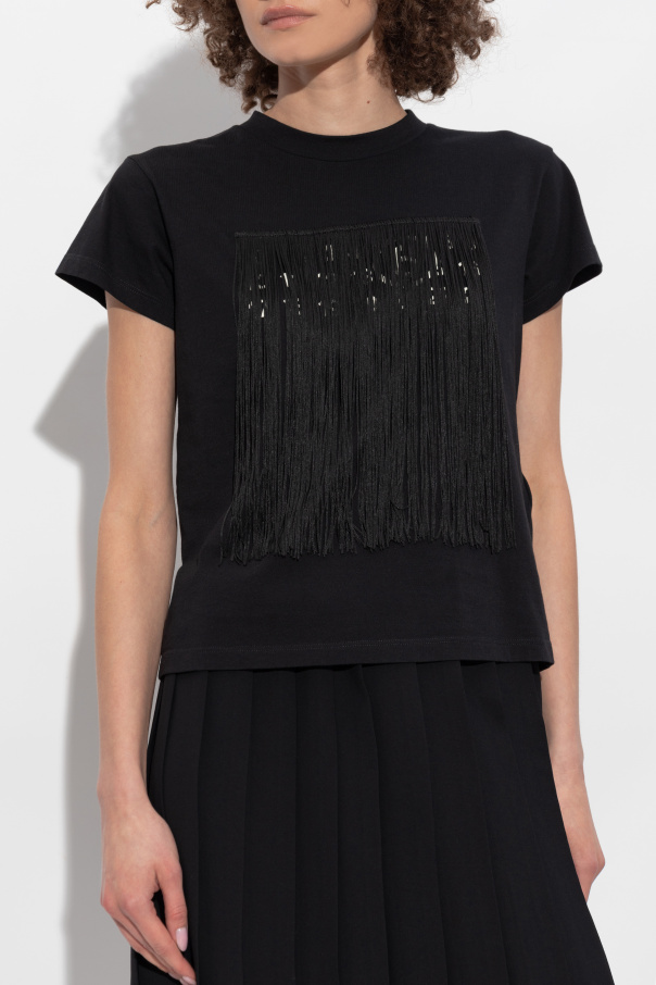トップス MAISON MARTIN MARGIELA FRINGE T-SHIRT MM6 Maison Margiela Fringe T-shirt | Women's Clothing | Vitkac